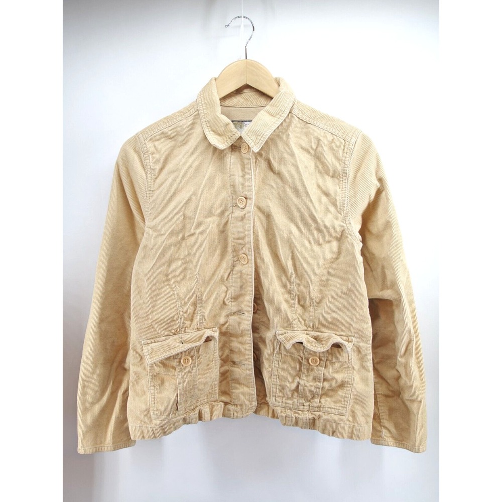 Jacket Women Size Medium Corduroy Caribbean‎ Joe Tan Button Front